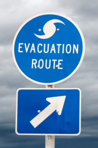 hurricane evacuation sign