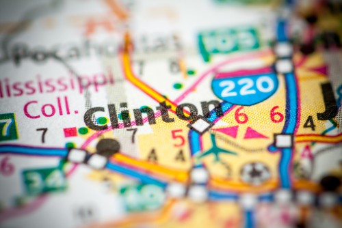 Clinton, MS map